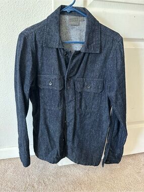 Naked and Famous slubby denim chambray work shirt